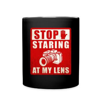 Photography Camera Lens Stof - Tasse einfarbig - Schwarz - Vorne