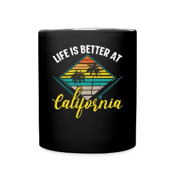 Das Leben ist besser in Kalifornien Amerika Kalifornien - Tasse einfarbig - Schwarz - Vorne