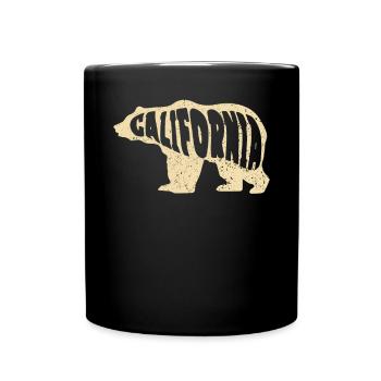 California Bear America USA Amerikanischer Kalifornier - Tasse einfarbig - Schwarz - Vorne
