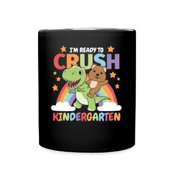 Je suis prêt à écraser la maternelle pour les enfants T-Rex - Mug uni - noir - Devant