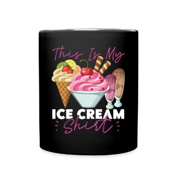 Cornet de crème glacée C’est ma glace - Mug uni - noir - Devant