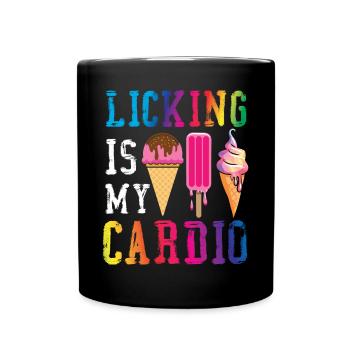 Le léchage de cône de crème glacée est mon - Mug uni - noir - Devant