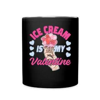 Crème glacée Cône de la Saint-Valentin - Mug uni - noir - Devant