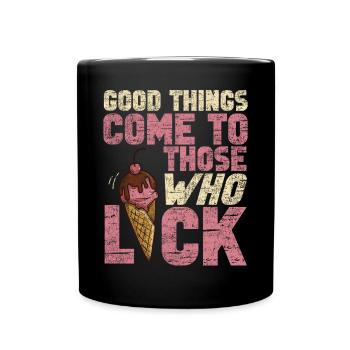 Cornet de crème glacée Vintage Bonnes choses - Mug uni - noir - Devant