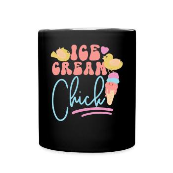 Crème glacée Cône de poulet Crème glacée - Mug uni - noir - Devant