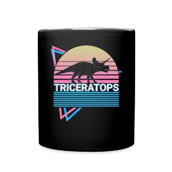 Tricératops Dinosaure Rétro - Mug uni - noir - Devant