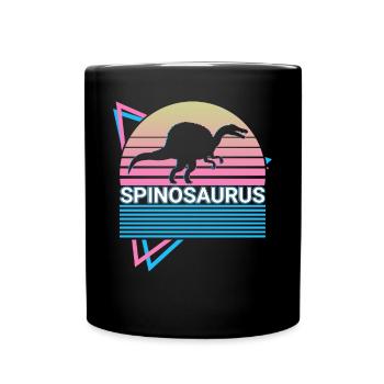 Spinosaurus Dinosaurier Retro - Tasse einfarbig - Schwarz - Vorne