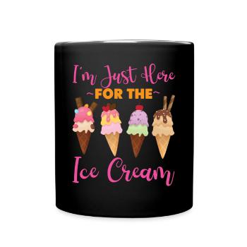 Cornet de crème glacée pour lequel je suis juste là - Mug uni - noir - Devant