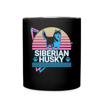 Sibérie Husky Rétro - Mug uni - noir - Devant