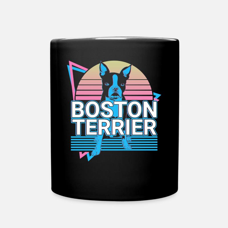Boston Terrier Retro - Tasse einfarbig - Schwarz