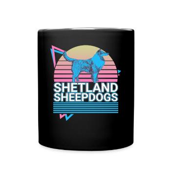 Shetland Sheepdogs Rétro - Mug uni - noir - Devant