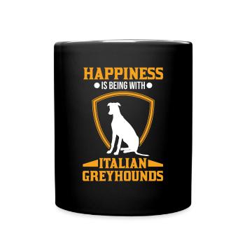 Italienischer Windhund Italienisches Windspiel - Tasse einfarbig - Schwarz - Vorne