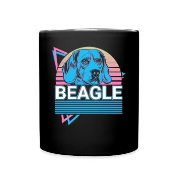 Beagle Rétro - Mug uni - noir - Devant