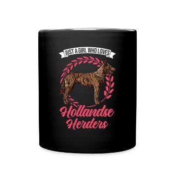 Hollandse Herder Fille Berger Hollandais - Mug uni - noir - Devant