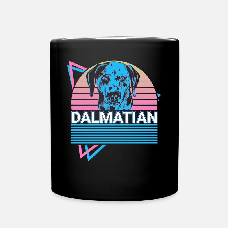 Dalmatiner Retro - Tasse einfarbig - Schwarz