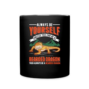 Bearded Dragon Pogona Gift - Full Colour Mug - black - Front