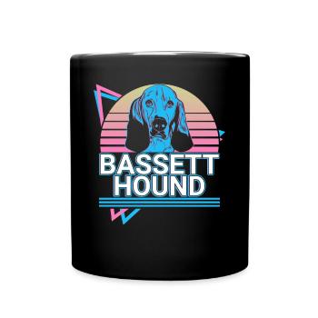 Basset Hound Rétro - Mug uni - noir - Devant