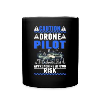 Attention Revised Drone Pilot Drones - Full Colour Mug - black - Front