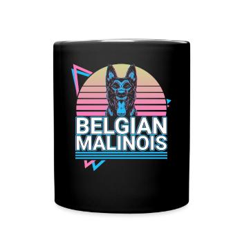 Belgischer Malinois Retro - Tasse einfarbig - Schwarz - Vorne