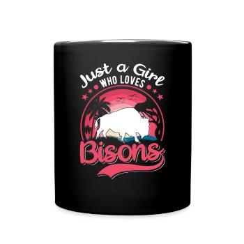Buffalo Girl Bison Water Buffalo Buffalo - Full Colour Mug - black - Front