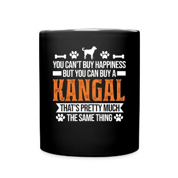 Kangal Glücklich Anatolischer Hirtenhund - Tasse einfarbig - Schwarz - Vorne