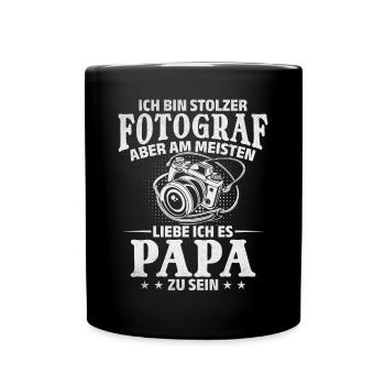 Fotograf Papa Fotografen Fotografie Ich bin - Tasse einfarbig - Schwarz - Vorne