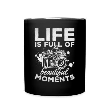 Photography life is full of beautiful moments - - Full Colour Mug - black - Front