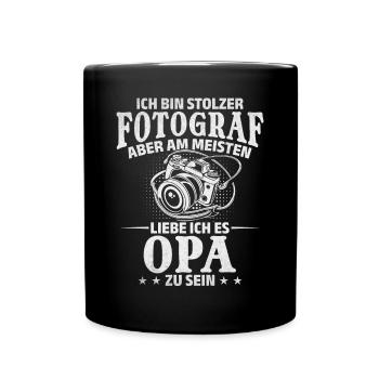 Fotograf Opa Fotografen Fotografie Ich bin Stolzer - Tasse einfarbig - Schwarz - Vorne