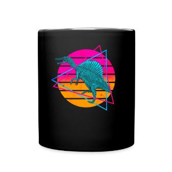 Vaporwave Spinosaurus Dinosaurier - Tasse einfarbig - Schwarz - Vorne