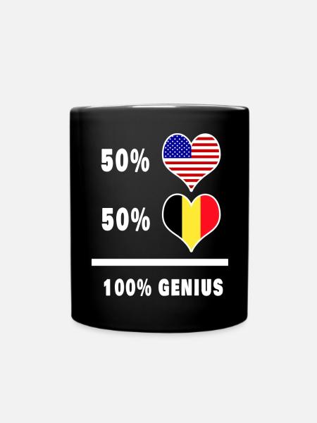 Belgien und USA Genial / Geschenk - Tasse einfarbig - Schwarz