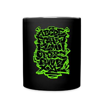 Graffiti Alphabet Wildstyle Hip Hop Street Art Urb - Tasse einfarbig - Schwarz - Vorne