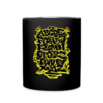 Graffiti Alphabet Hip Hop Street Art Urban Brandin - Tasse einfarbig - Schwarz - Vorne