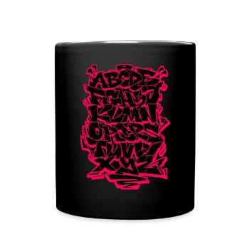 Graffiti Alphabet Hip Hop Street Art Urban Lackier - Tasse einfarbig - Schwarz - Vorne