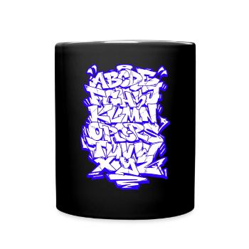 Graffiti Wildstyle Alphabet Hip Hop Street Art Urb - Tasse einfarbig - Schwarz - Vorne