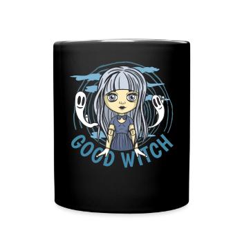 Süße gute Hexe Kawaii Anime Wicca Chibi okkult Pas - Tasse einfarbig - Schwarz - Vorne