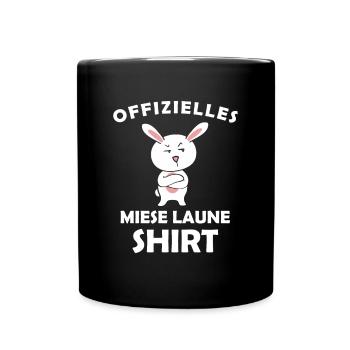 Offizielles Miese Laune Shirt - Tasse einfarbig - Schwarz - Vorne