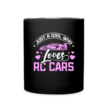 Une fille qui aime les voitures Rc - Mug uni - noir - Devant