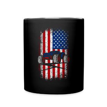 Usa American flag Rc car racer - Full Colour Mug - black - Front