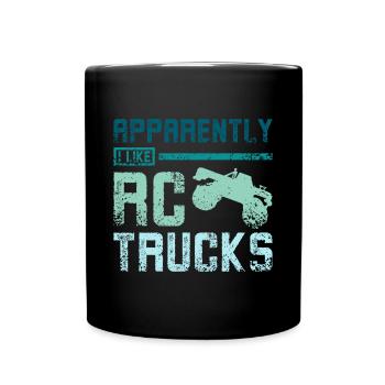 Apparemment, je lkie Rc camions - Mug uni - noir - Devant