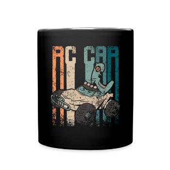 Rétro Vintage Rc voiture de course - Mug uni - noir - Devant