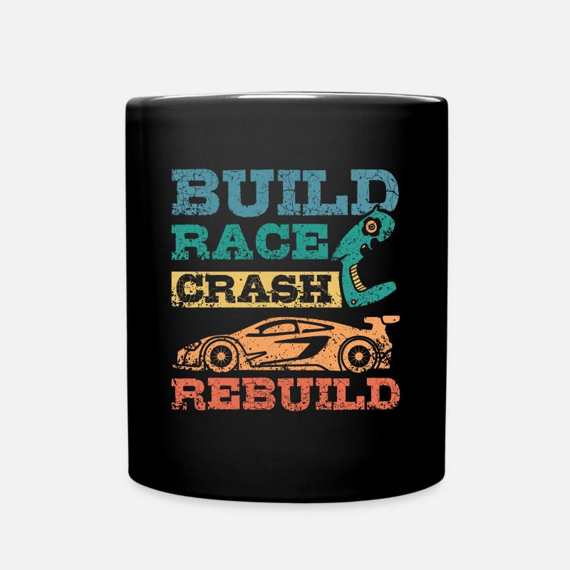Construire une voiture RC de course crash rebuild - Mug uni - noir