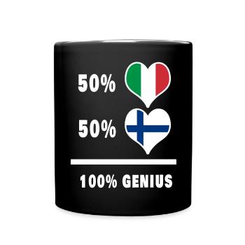 L'Italie et la Finlande génie / cadeau - Mug uni - noir - Devant