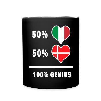 Italien und Dänemark genial / Geschenk - Tasse einfarbig - Schwarz - Vorne