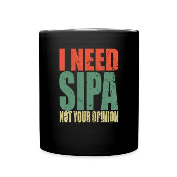 Sipan Spruch lustig - Tasse einfarbig - Schwarz - Vorne