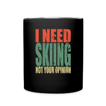 Skiing saying funny - Full Colour Mug - black - Front