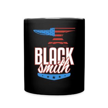 American Flag Blacksmith Stars And Stripes - Full Colour Mug - black - Front