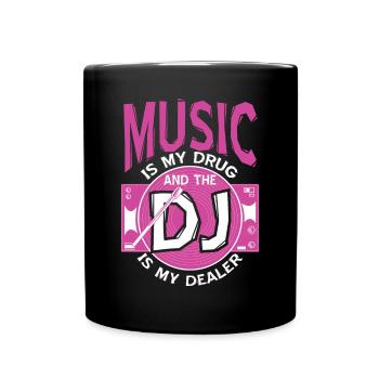 Music And The DJ Turntables - Full Colour Mug - black - Front