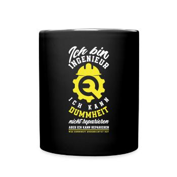 Lustiges Ingenieur Geschenke Geschenkidee - Tasse einfarbig - Schwarz - Vorne
