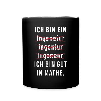 Lustiges Ingenieur Geschenke Geschenkidee - Tasse einfarbig - Schwarz - Vorne