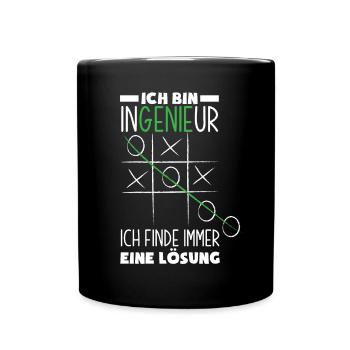 Lustiges Ingenieur Geschenke Geschenkidee - Tasse einfarbig - Schwarz - Vorne